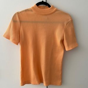 Vintage High Neck Ribbed Top
